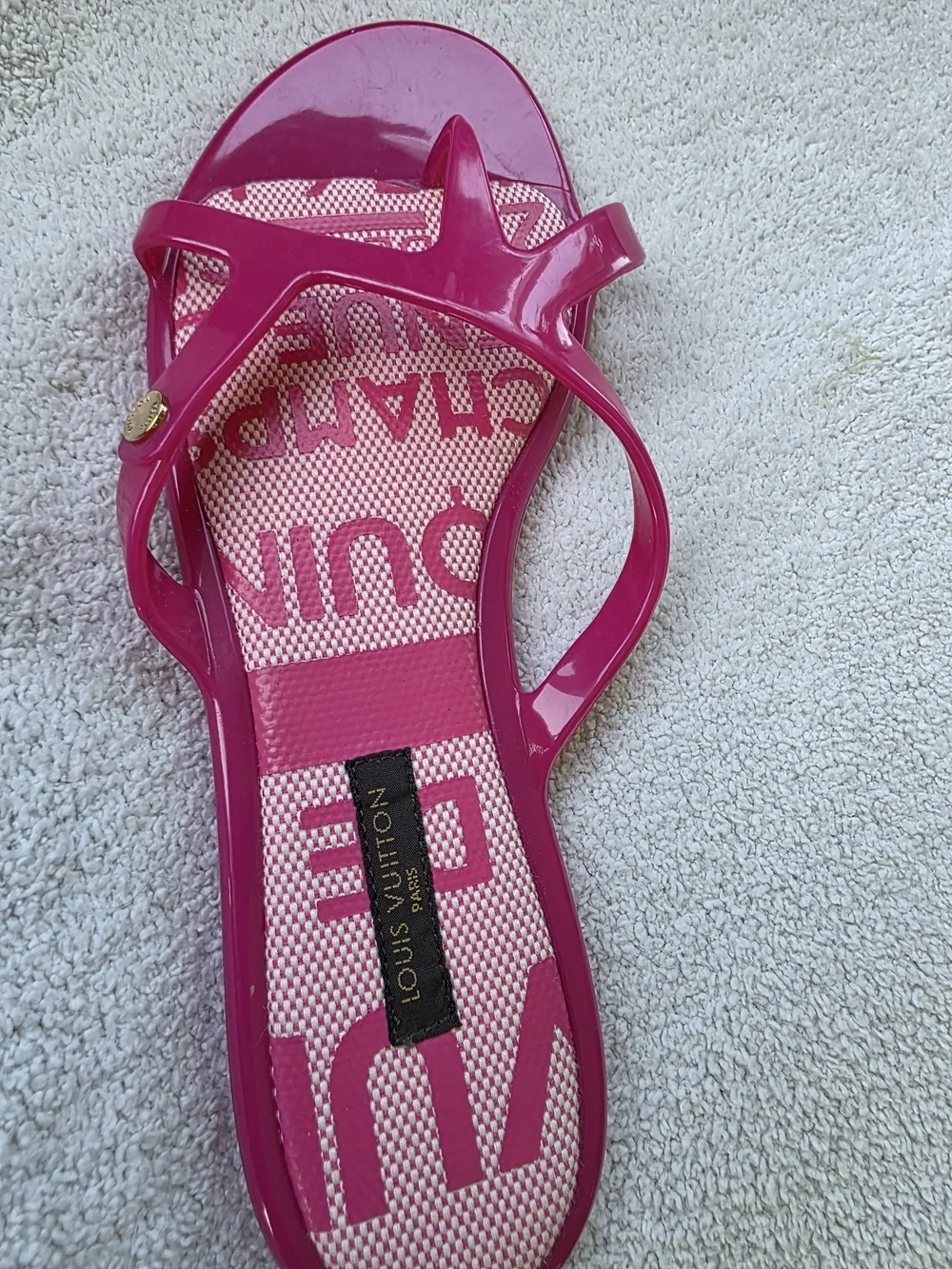 Louis Vuitton Women's Pink Jelly Sandals Size 36